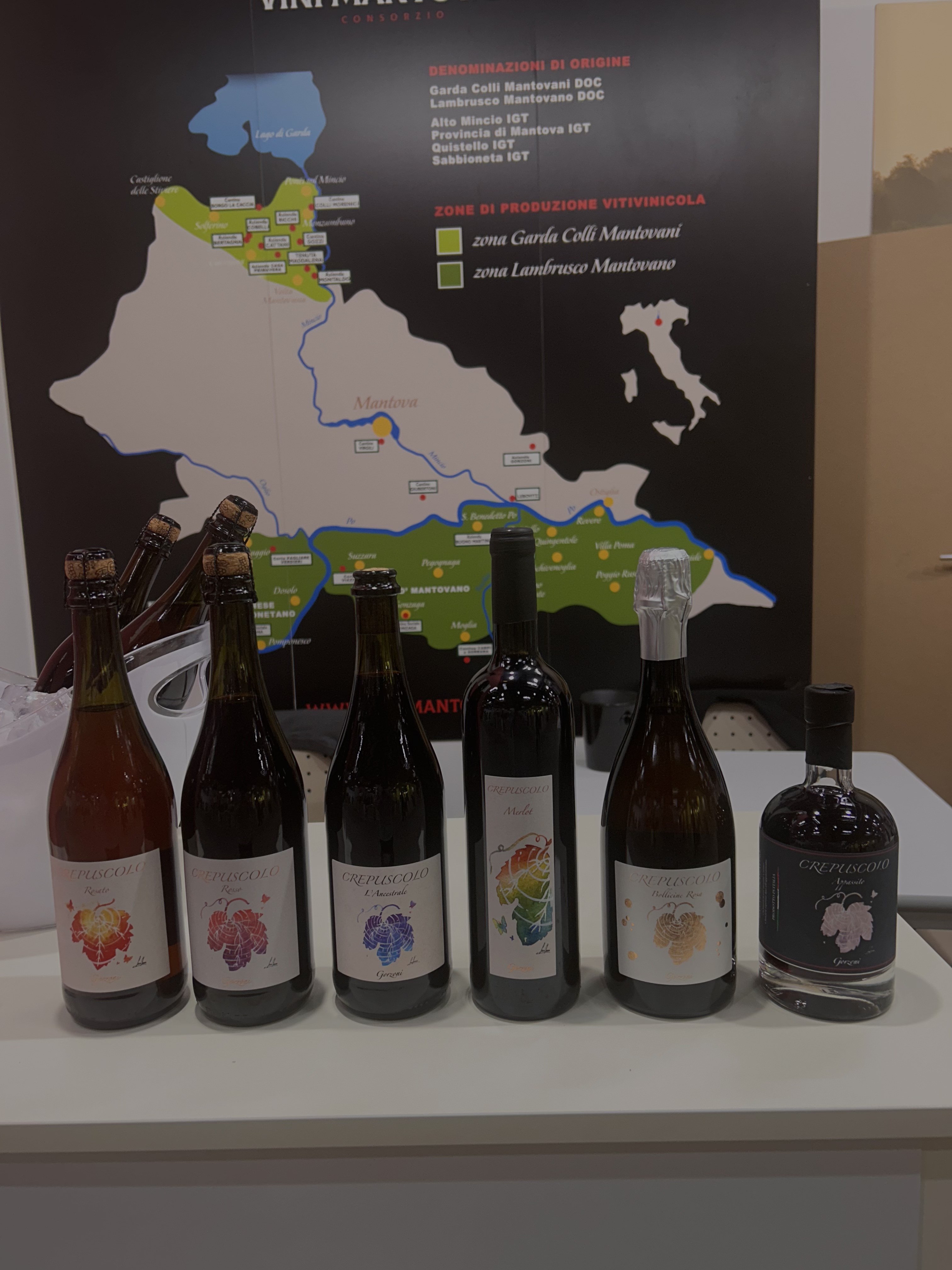 Gamma Crepuscolo con mappa Vini Mantovani a Vinitaly